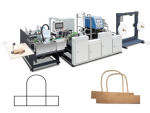 Automatic Twisted Paper Rope Handle Making Combi Pasting Machine